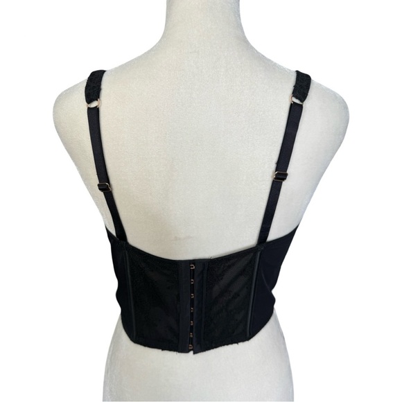 Victoria’s Secret Black Corset Top Size Small Romantic Goth Fairy Grunge Lace Up - Picture 7 of 11